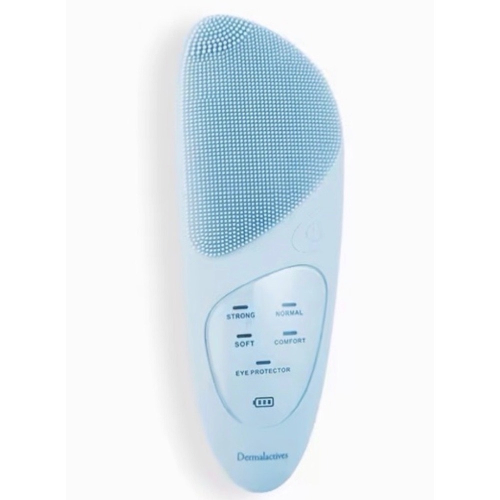 Dermalactives PureSkin Cleansing Brush Blue Silicone USB Charging Waterproof New